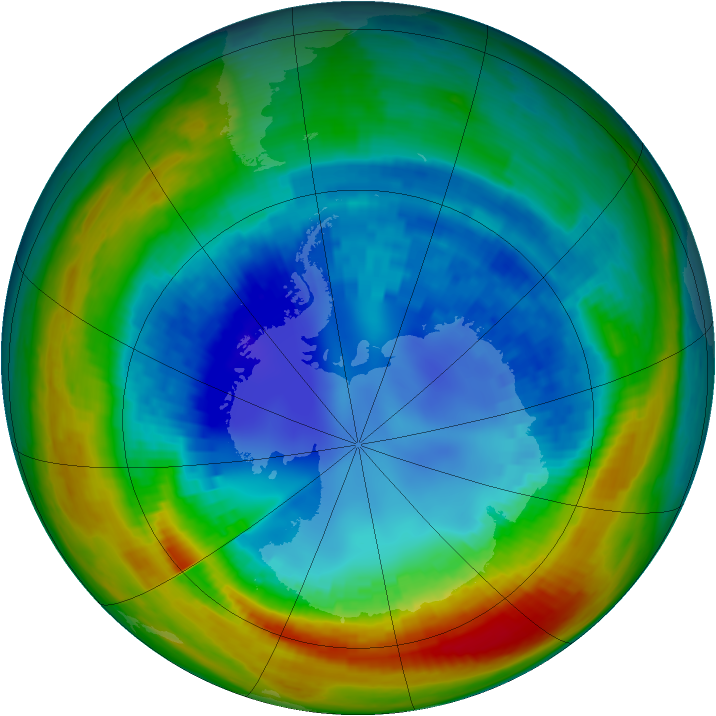 Antarctic ozone map for 22 August 2002